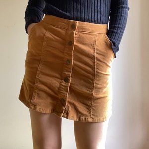 altar’d state orange corduroy skirt